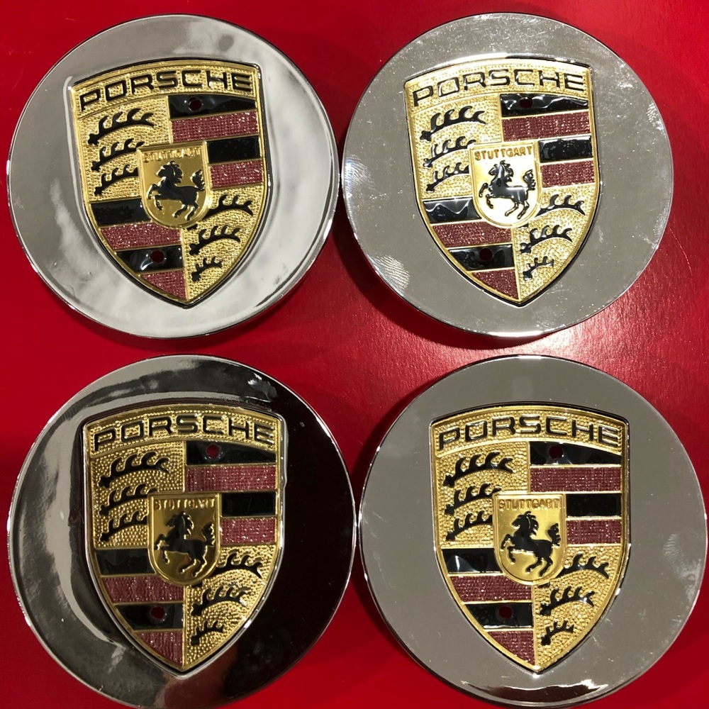 COPY - COPY - 4 Porsche center cap chrome new 76